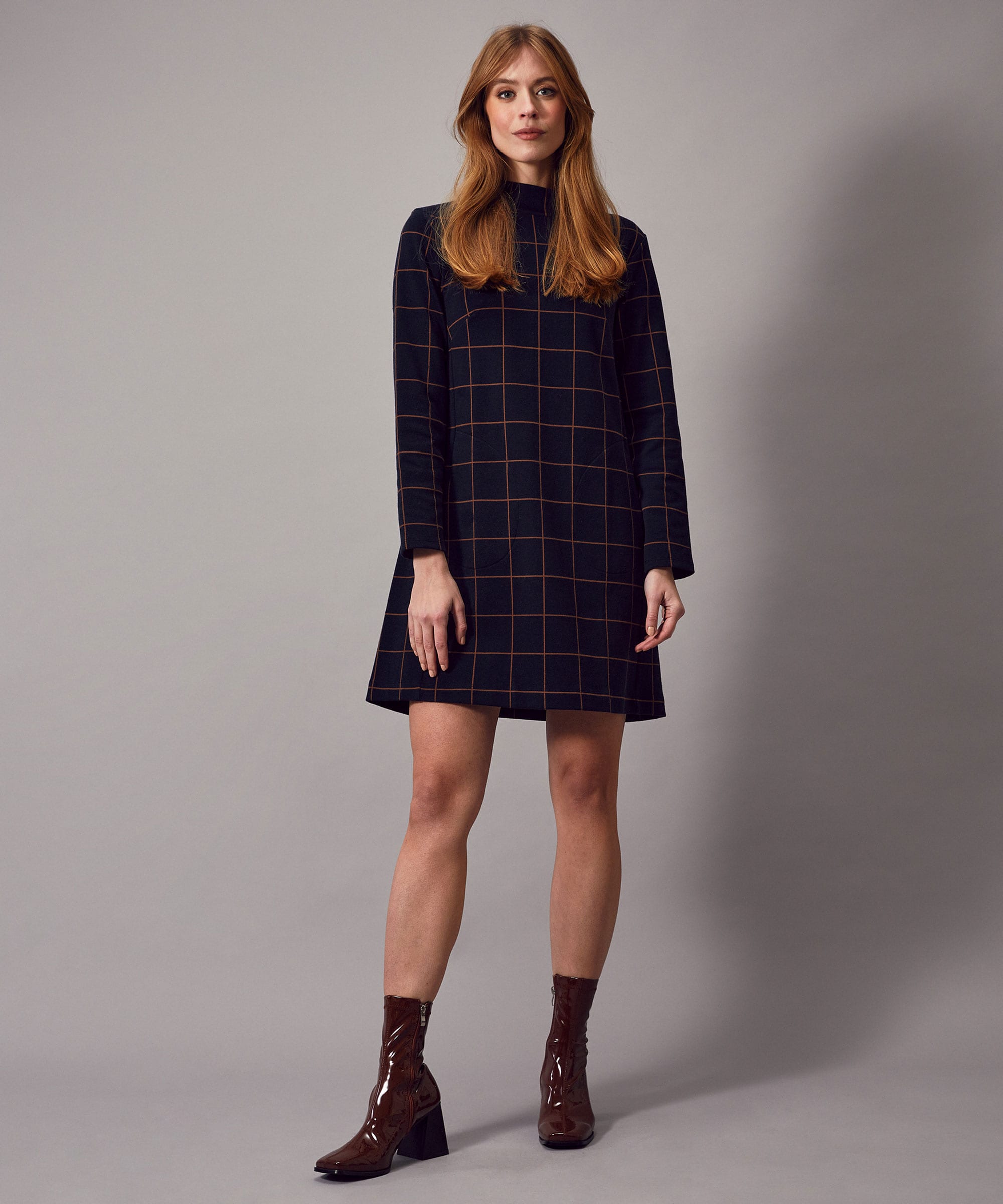 Bernadette Check Dress Navy