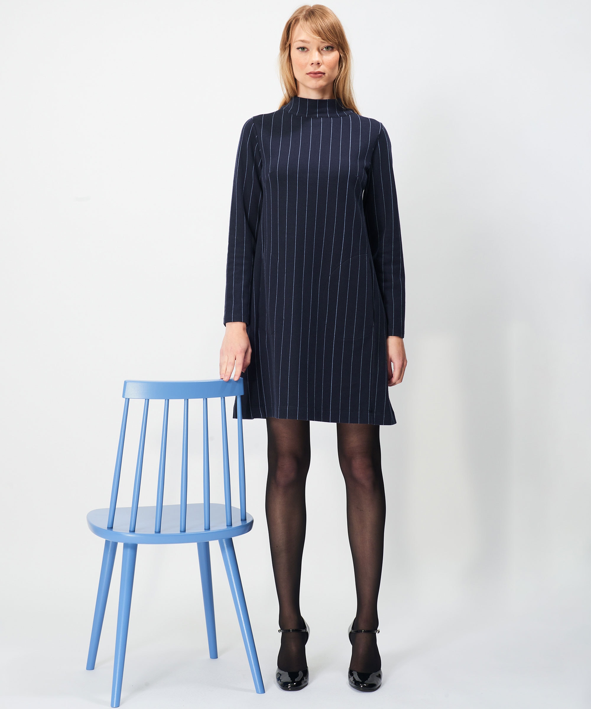 Bernadette Stripe Dress Navy