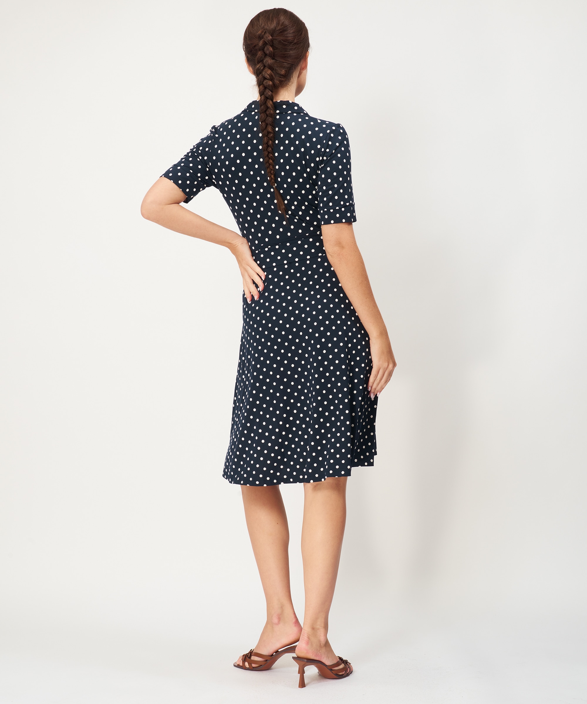 Demi Dot Dress Navy