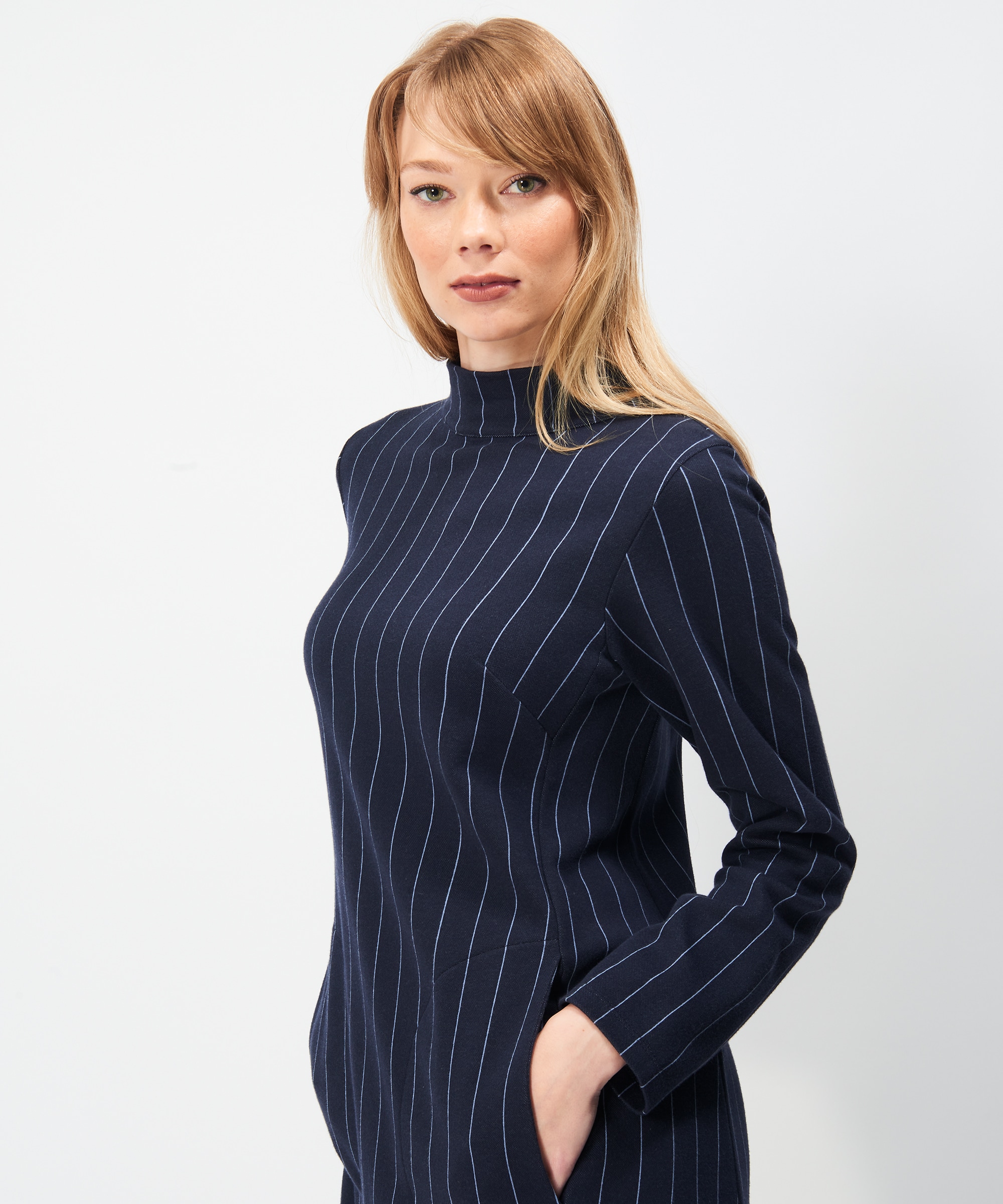 Bernadette Stripe Dress Navy