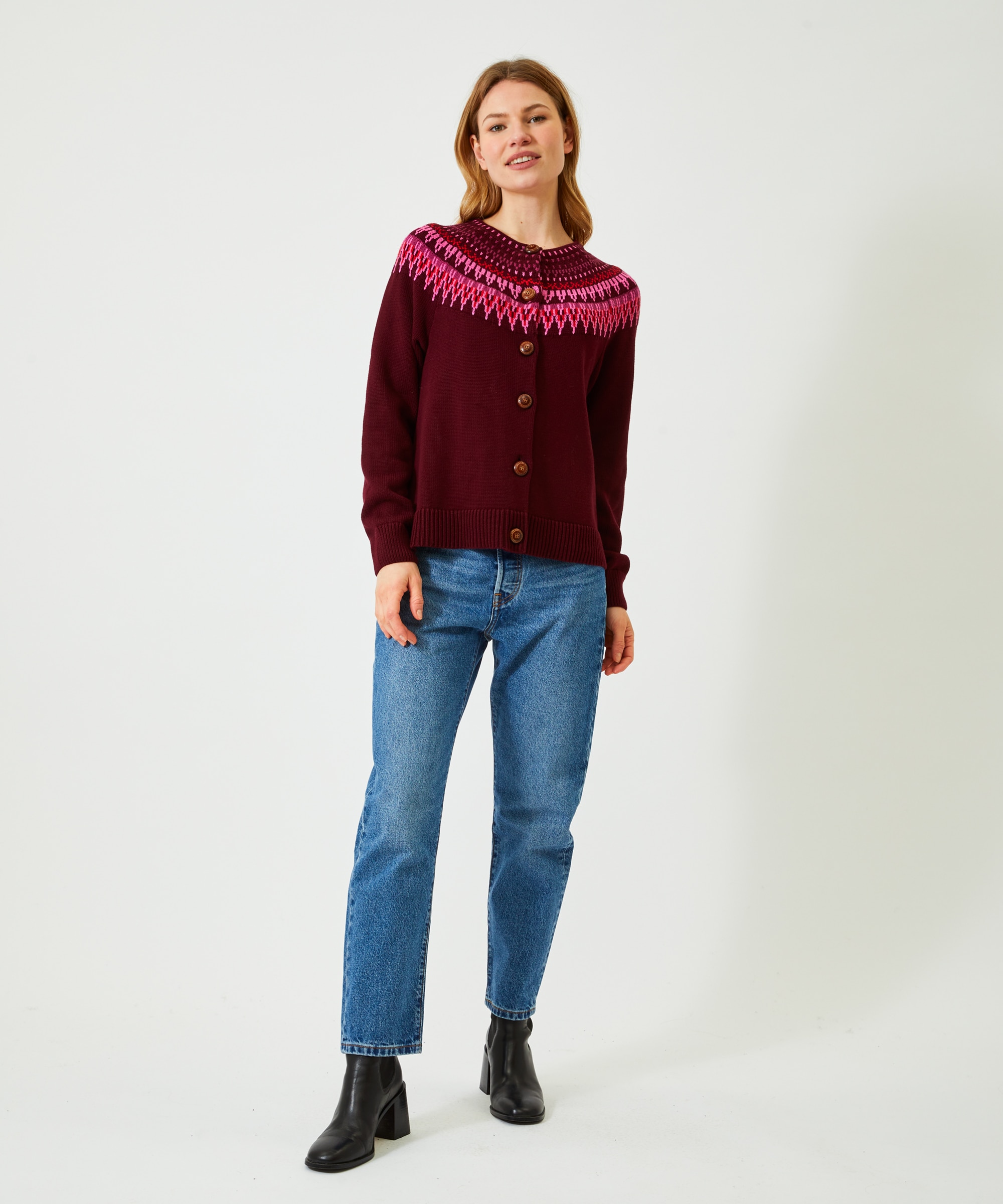 Joelle Cotton Cardigan Burgundy